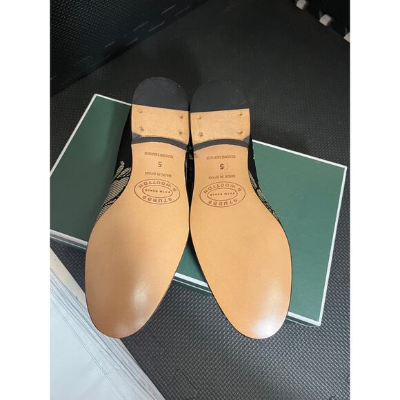 Stubbs and Wootton Palm Beach Limited Edition Black Gold Floral Loafer Size 5 - Picture 9 of 13